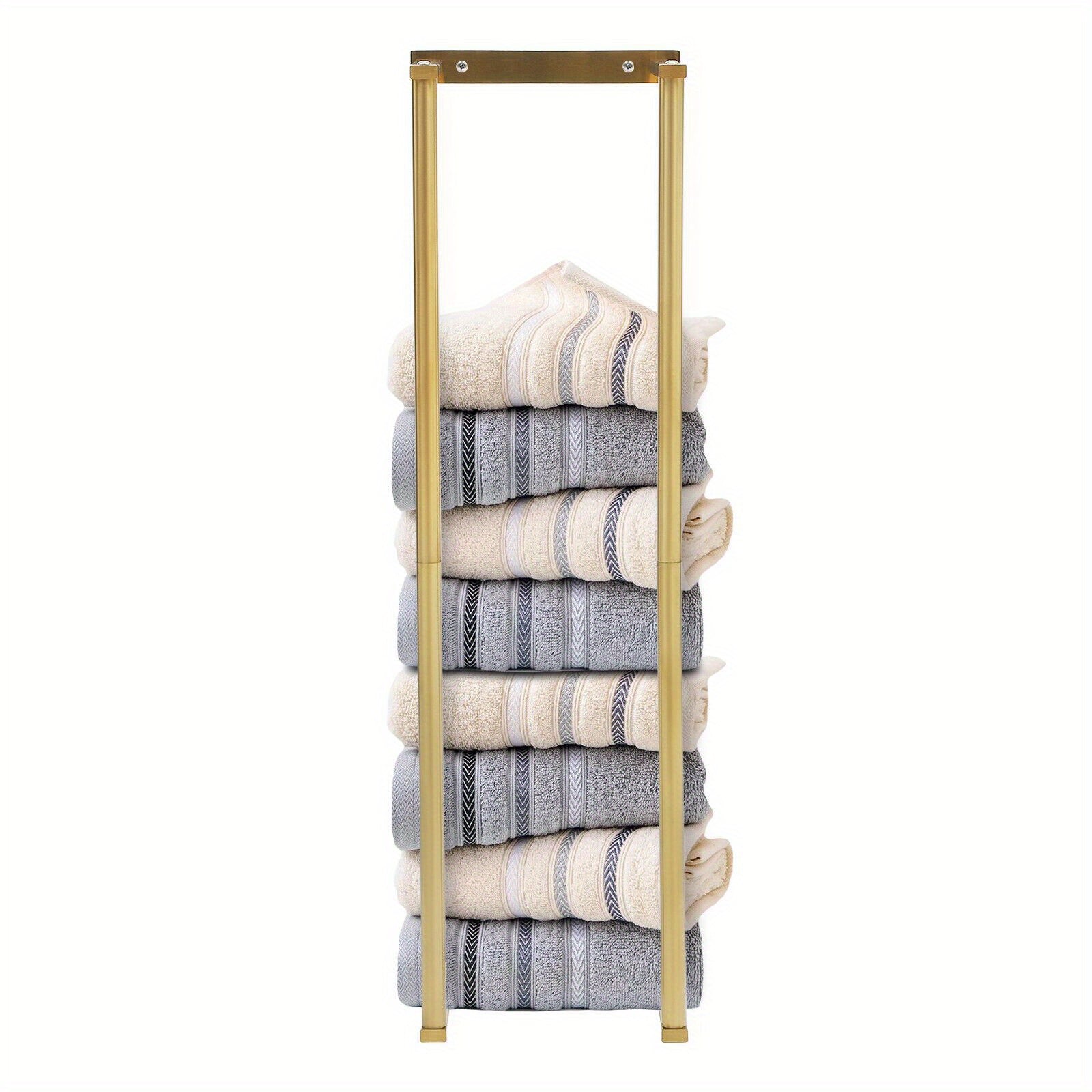 1pc Wall Mounted Towel Rack Bathroom Towel Storage Organizer Towel Holder Stainless