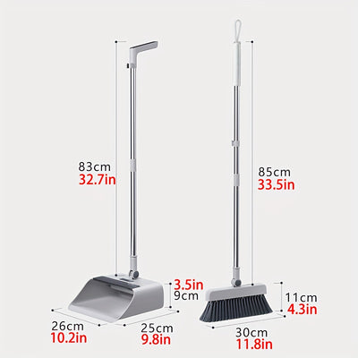 3 In 1 Broom With Dustpan Combo Set