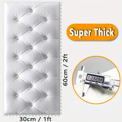 8pcs Thickened 3D Anti-Collision Wall Sticker, Tatami Bedside Soft Bag Back Cushion Self-Adhesive Wall Panels