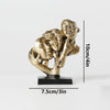 3pcs, Silence Is Golden Decorative Ornament, Abstract And Simple Sculptures The Thinker Statue