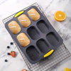 Silicone Baking Tools Kit  set - Includes Mini Loaf Pan, Baguette Pan, Oil Brush, and Spatula