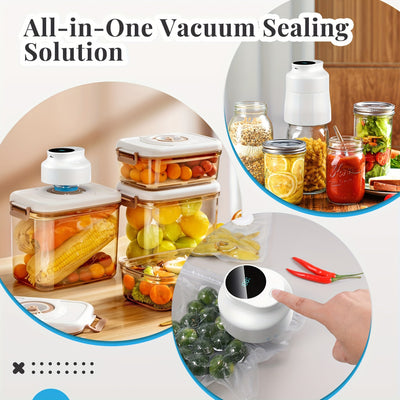 1set Electric Mason Jar Vacuum Sealer, Cordless Vacuum Sealer Kit