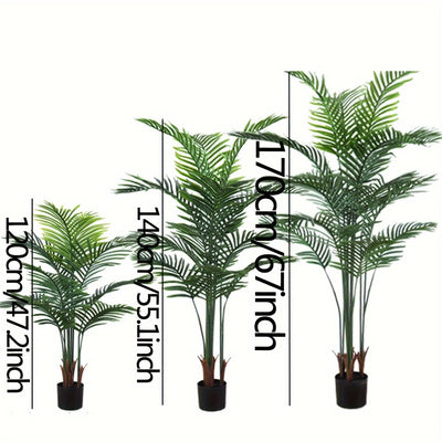 1pc Artificial Fake Palm Tree With Pots Detachable Trunks Faux Tropical Palm Silk Plant