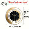 1pc 23.6/19.7/17.7inch Golden Creative Design Metal Silent Wall Clock