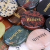 25pcs/set Engraved Inspirational Words Trouble Stone - Natural Mixed Color Stone with English Words