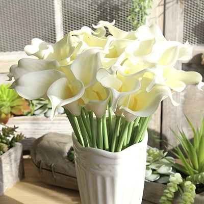 18pcs Artificial Calla Lilies, Plastic Artificial Flowers Calla Lilies For Party Holiday Home Decor