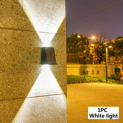 2pcs Solar Outdoor Wall Light, Waterproof, Up And Down Luminous Street Ligh