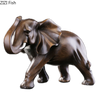 Wood Elephant Statue Resin Crafts Animal Sculpture Desk Decoration Ornaments