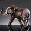 Wood Elephant Statue Resin Crafts Animal Sculpture Desk Decoration Ornaments