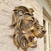 Rare Find-Large Lion Head Wall Mounted Art Sculpture Gold Resin