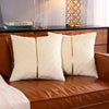 2Pcs Velvet Throw Pillow Covers 18x18 Pack of 2 with Gold Leather Decorative