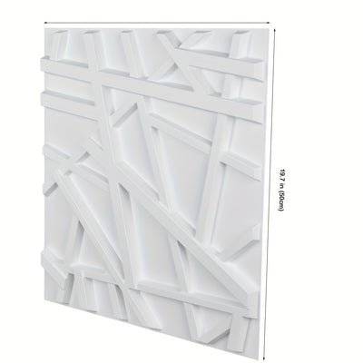 Upgrade Your Home with 12pcs White PVC 3D Wall Panels - Geometric Lines Design, 32 Sqft Coverage - Easy to Install and Perfect for Any Room!
