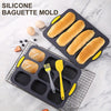 Silicone Baking Tools Kit  set - Includes Mini Loaf Pan, Baguette Pan, Oil Brush, and Spatula