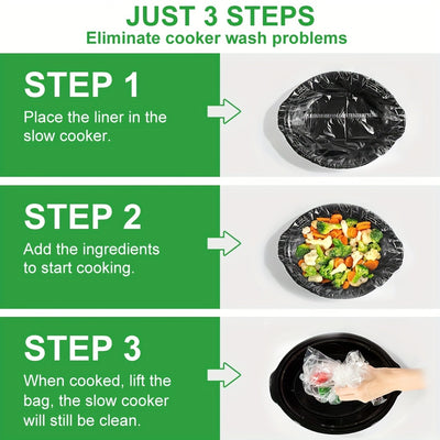 10pcs x 3 Set Slow Cooker Liners, Kitchen Disposable Cooking Bags, BPA Free