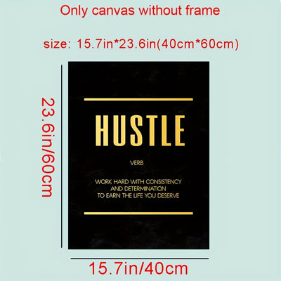 3pcs 15.7*23.6in/40cm*60cm Modern Abstract Hustle Grind Execute Wall Art