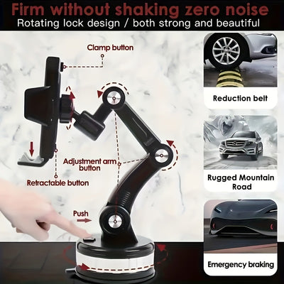 Car Mounted Mobile Phone Holder, Suction Cup Type, Foldable, High-end