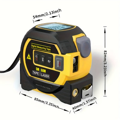 1pc 131FT/197FT 3 In 1 Infrared Laser Tape Without Battery, Digital Display, Measuring Tool