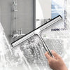1pc Stainless Steel Glass Wiper with Hook - Easy to Use and Clean Bathroom Tool