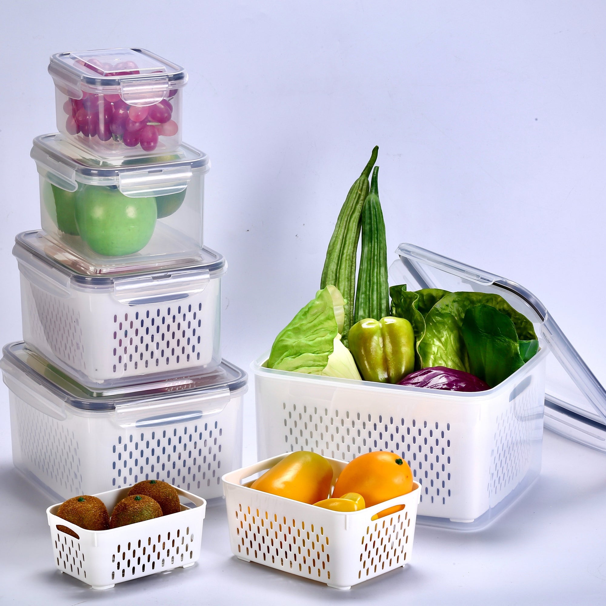 5pcs Of 1 Set, Refrigerator Storing Water Container With Lid