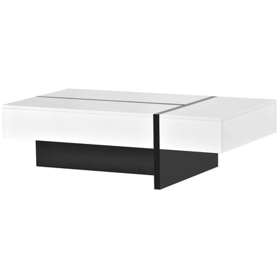 High Gloss Surface Cocktail Table Center Table for Sofa or Upholstered Chairs Rectangle Design Living Room Furniture