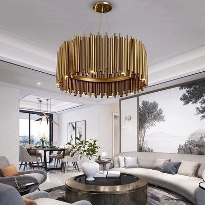 Luxury Gold Chandelier For Living Room Modern LED Home Decor Hanging Lamp