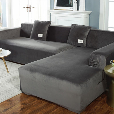 Plush Sofa Cover Velvet Elastic Leather Corner Sectional For Living Room Couch Covers