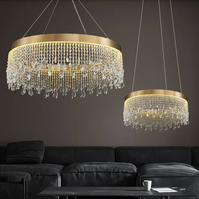 Round/Oval/Rectangular Chandelier For Living Room Bedroom Crystal Light