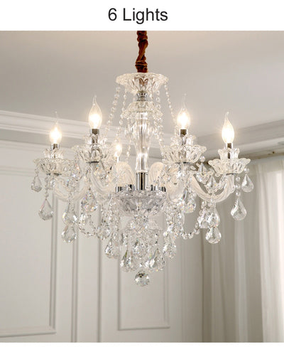 Modern White Chandeliers Ceiling Hanging Light Luxury Crystal