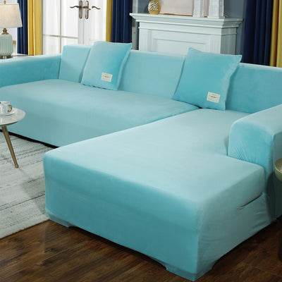 Plush Sofa Cover Velvet Elastic Leather Corner Sectional For Living Room Couch Covers