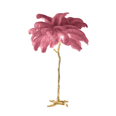 Modern Luxury Ostrich Floor Lamp Feather Resin LED
