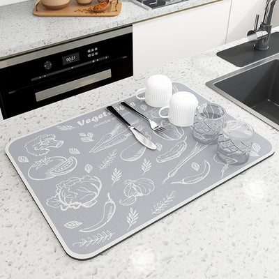 Super Absorbent Coffee Dish Large Kitchen Absorbent Draining Mat Drying Mat