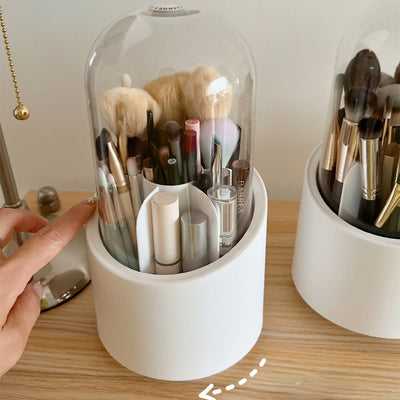 Desktop Makeup Brush Storage Bucket Cup Holder with Lid