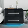 Modern Luxury Nightstand Bedside Table LED Storage Cabinet Sofa Bed side Table