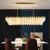 Gold Luxury Chandelier For Dining Room Modern Home Creative Lighting Fixture Rectangle Led