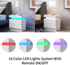 LED Coffee Table 2 Drawers Table Storage Organizer Bedside Cabinet