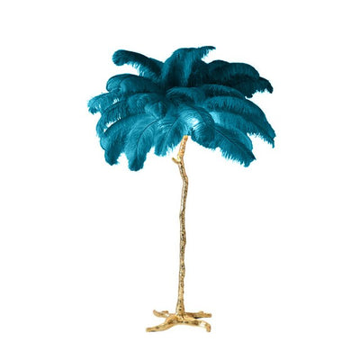 Modern Luxury Ostrich Floor Lamp Feather Resin LED