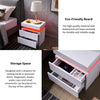LED Coffee Table 2 Drawers Table Storage Organizer Bedside Cabinet