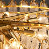 Glass Chandelier For Living Room Led Round Creative Design Hanging Lamp Modern Gold Home Decor