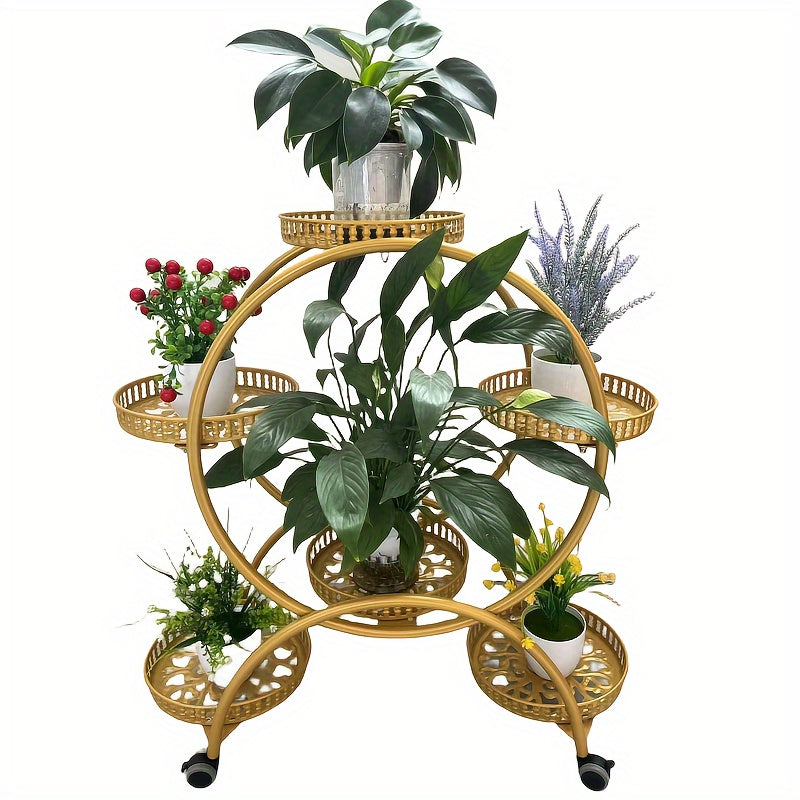 6-layer Flower Stand Can Be Assembled With Pulleys, Plant Stand Indoor Outdoor Hanging Plant Shelf