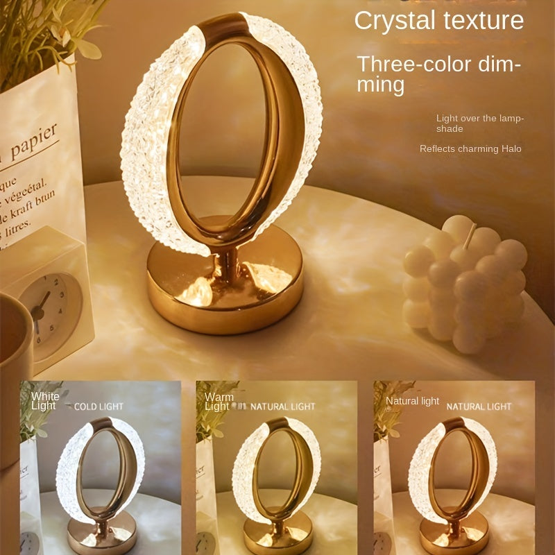 1pc Crystal Desk Lamp, Atmosphere Lamp, Bedroom Bedside, Beautiful And Romantic Atmosphere Small Night Lamp