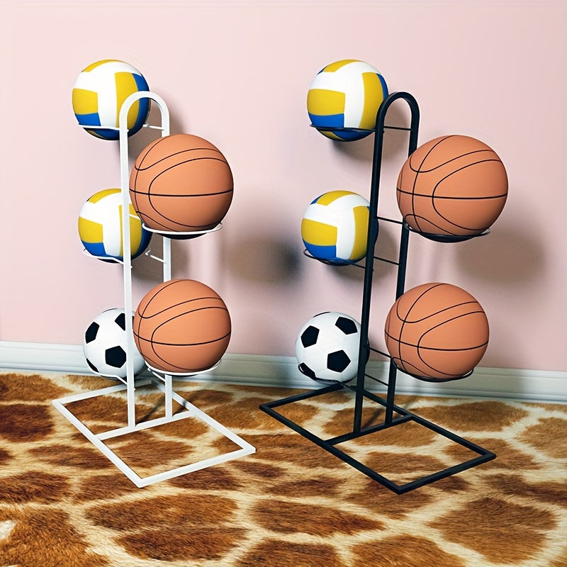 Carbon Steel Ball Storage Rack, Basketball Display Stand, Portable Outdoor Ball Stand Holder For  Basketball Football And Volleyball