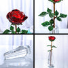 Crystal Red Rose Flower Figurines Craft  Favors X'mas Gifts Home Table Decoration Ornament