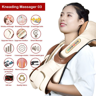 Electric Neck Roller Massager for Back Pain Shiatsu