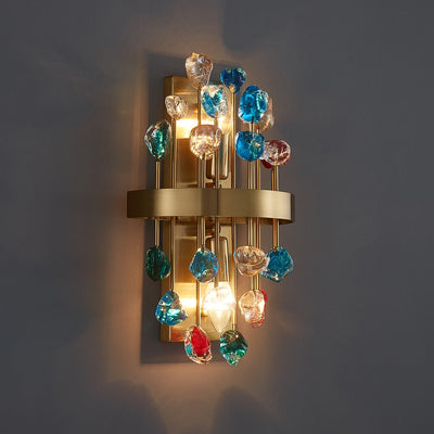 New modern sconce lighting for bedroom brushed gold crystal wall lamps