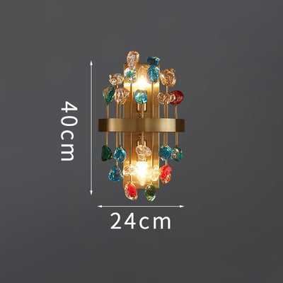 New modern sconce lighting for bedroom brushed gold crystal wall lamps