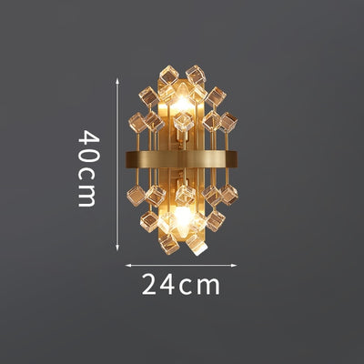 New modern sconce lighting for bedroom brushed gold crystal wall lamps