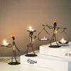 Metal Candlestick Character Sculpture Candle Holder Decor