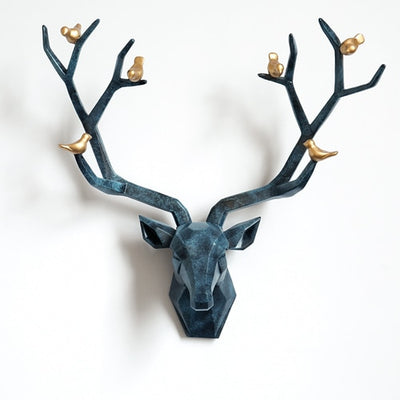 3d Big Deer Head Wall Decor for Home Statue Decoration Accessories