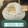 Plush Round Cat Bed Cat Warm House 2 In 1 Pet Bed Cushion Sleeping Sofa