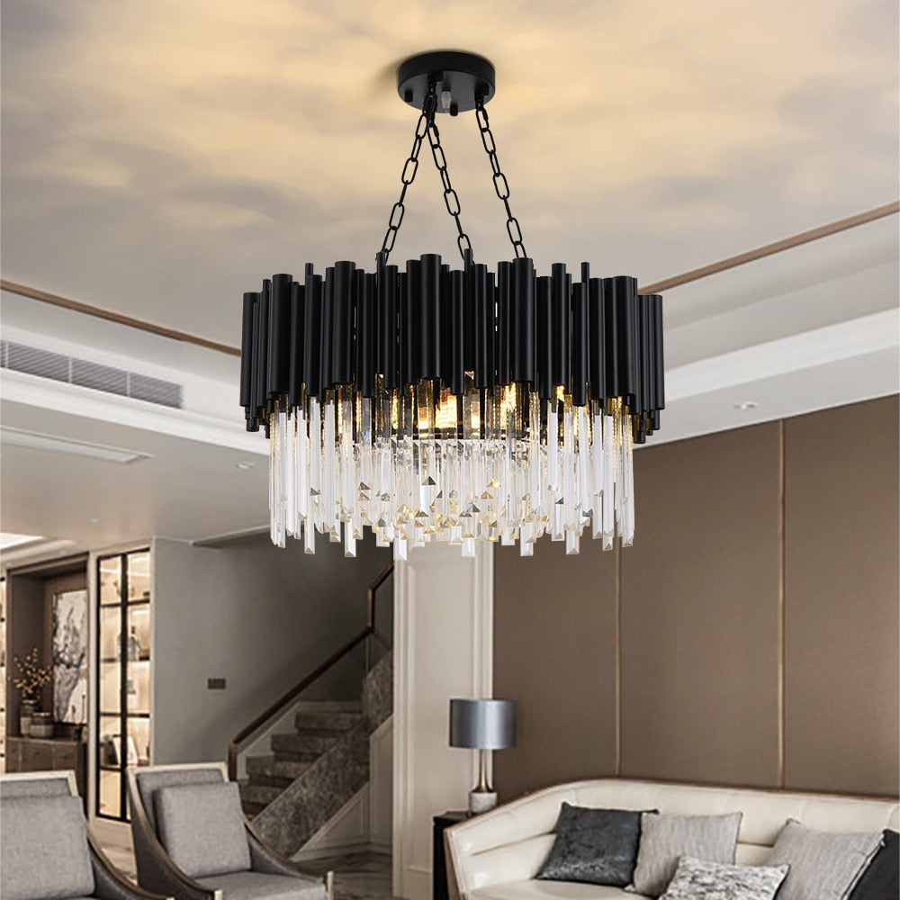 Black modern chandelier lighting for living room